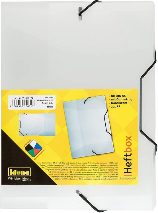 idena® DIN Box File with Elastic Strap a5 White - Image 3