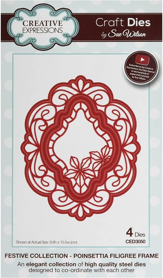 Festive Collection Poinsettia Filigree Frame - Image 2