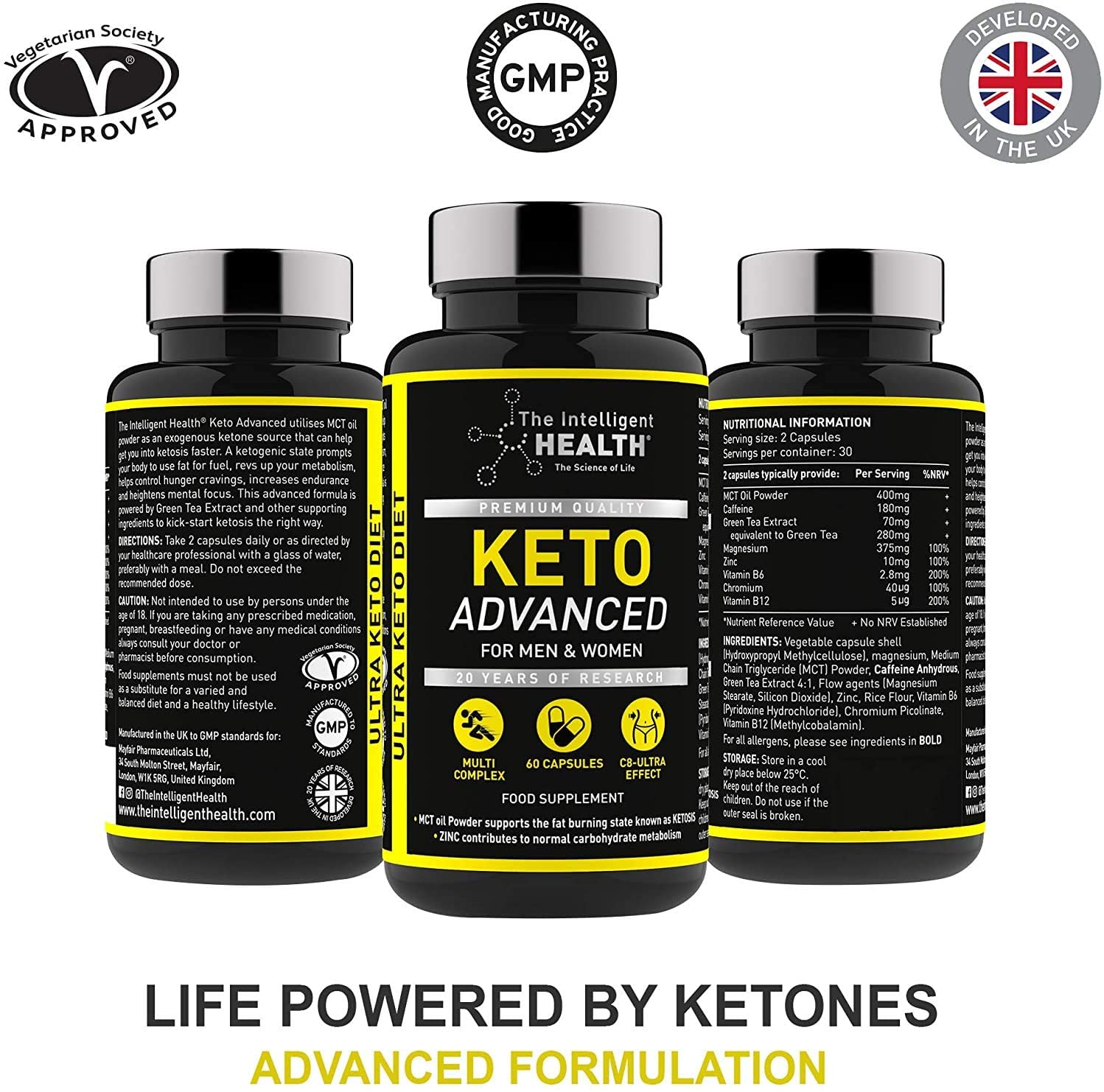 The Intelligent Health Keto Advanced, Keto Diet Capsules with Electrolytes, C8 MCT Oil Food Supplement - Image 3
