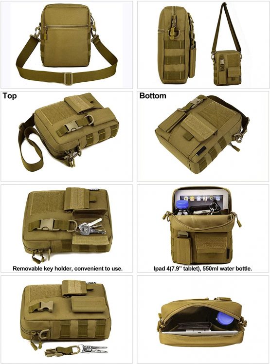 HUNTVP Messenger Bag Crossbody Shoulder Bag Casual Pack Key Satchel Multiple Pockets for Men Work and School Sport Outdoors - Image 3