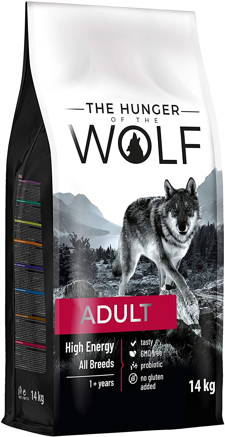 The Hunger of the Wolf Dry Dog Food - for All Breeds and Working Dogs High Calorie and High Energy Formula with Chicken, Adult - 14 kg