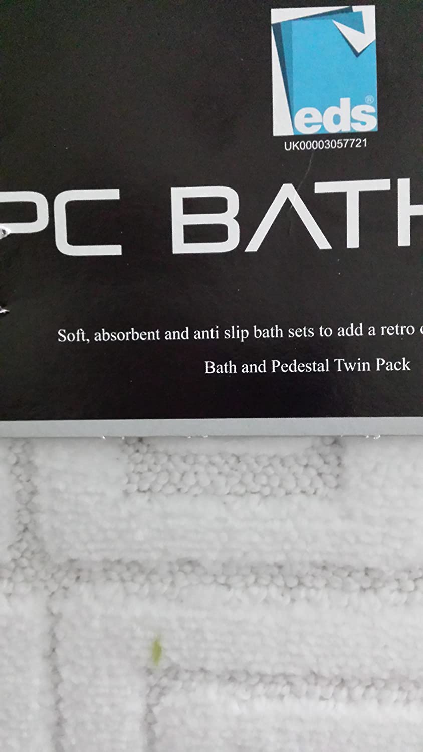 EDS Luxury 2 Piece Greek Bath Mat Set Non Slip Ultra Soft Bathroom Mats Water Absorbent Bath Mats Machine Washable Rug Toilet Mat for Bathroom Floor (White) - Image 3