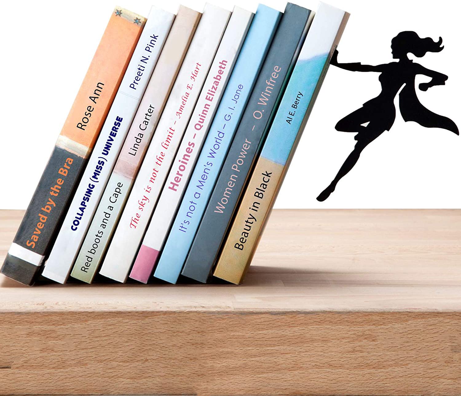Unique Black Metal Decorative Bookends, Whimsical Hidden Book Ends for a Cool Book Holder Display - Image 2