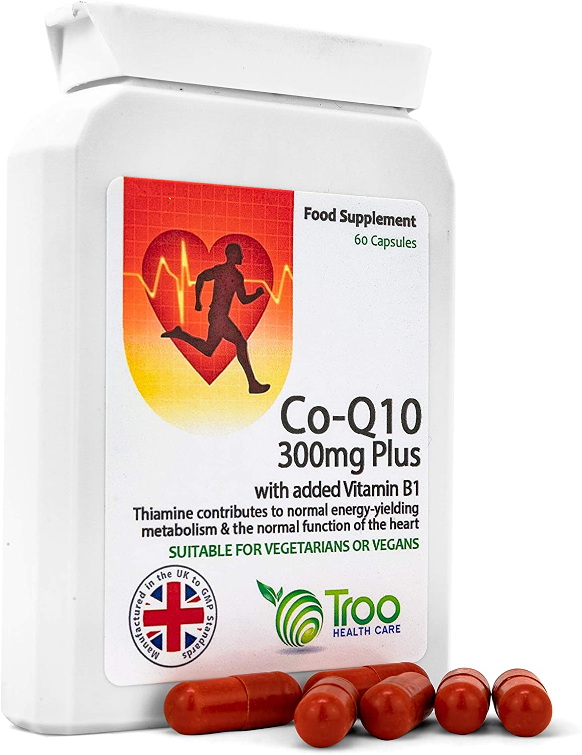 Troo Health CoQ10 Supplement 300mg Plus, 60 Capsules