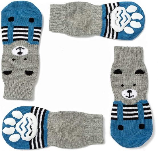 Harfkoko Pet Heroic 6 Sizes Anti-Slip Knit Dog Socks&Cat Socks with Rubber Reinforcement, Anti-Slip Knit Dog Paw Protector&Cat Paw Protector for Indoor Wear, Suitable for Small&Medium&Large Dogs&Cats - Image 4