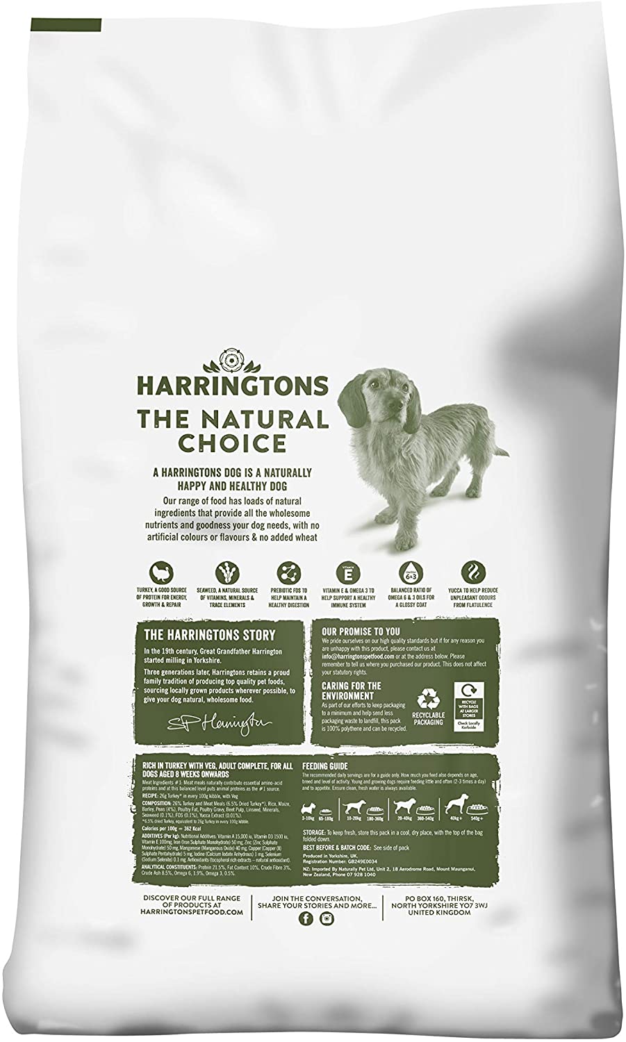 Harringtons Complete Dry Adult Dog Food Turkey & Veg 18kg - Made with All Natural Ingredients (Packaging may vary) - Image 3