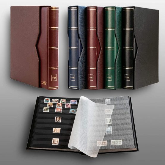 Prophila stockbook 60 black sides padded with slipcase red