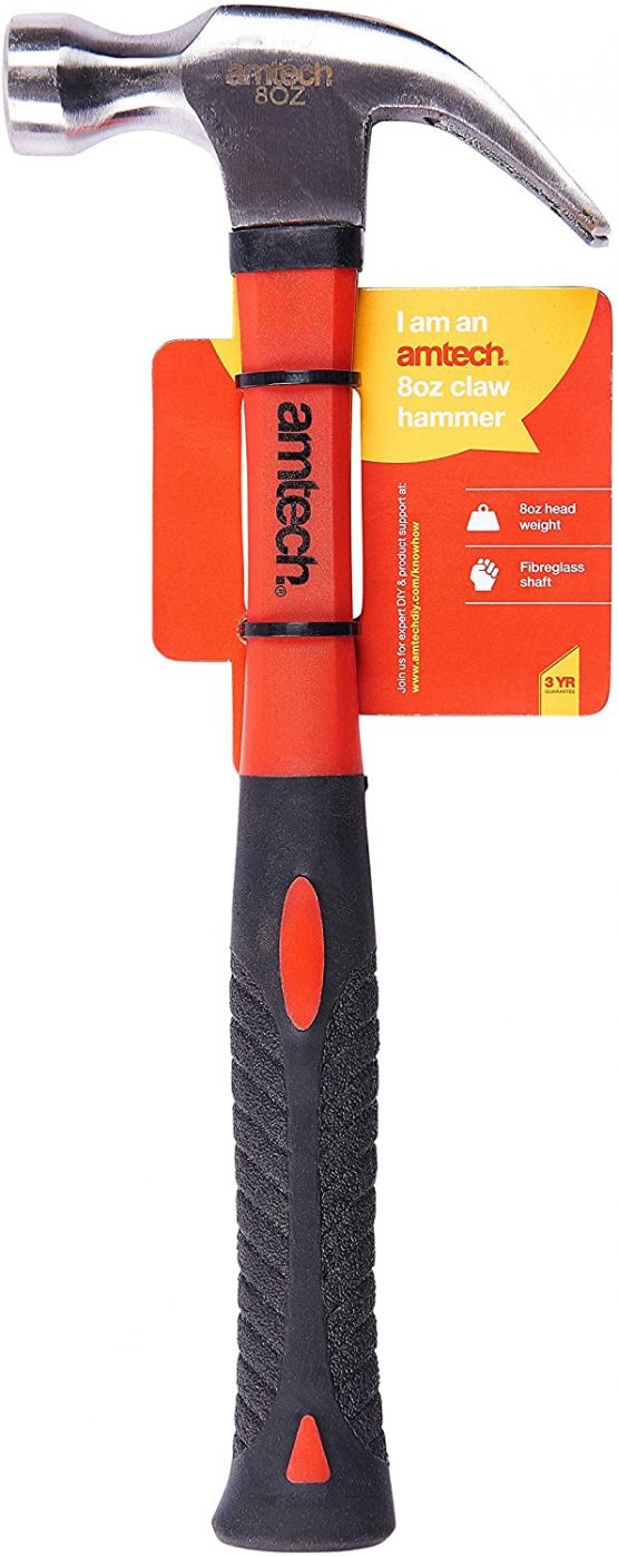 Amtech A0240 8oz (225g) Claw Hammer with fibreglass Shaft - Image 3