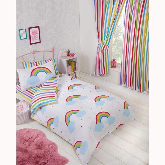 Price Right Home Rainbow Sky Junior Toddler Duvet Cover and Pillowcase Set - Image 3