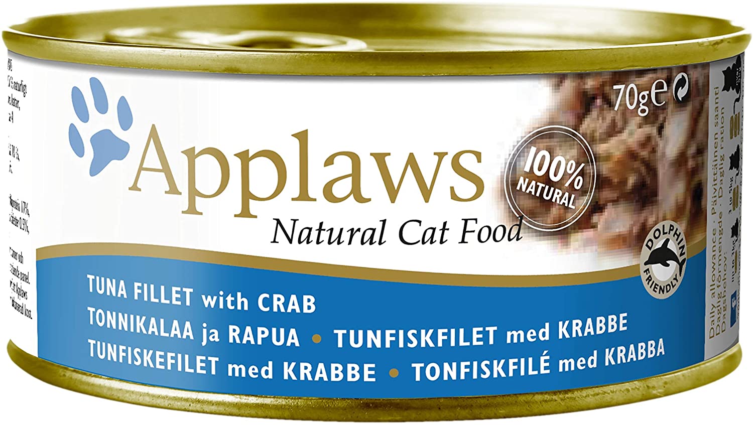 Applaws 100% Natural Wet Cat Food, Tuna with Crab, 70g (Pack of 24), Adult, 70 g (Pack of 24) - Image 2