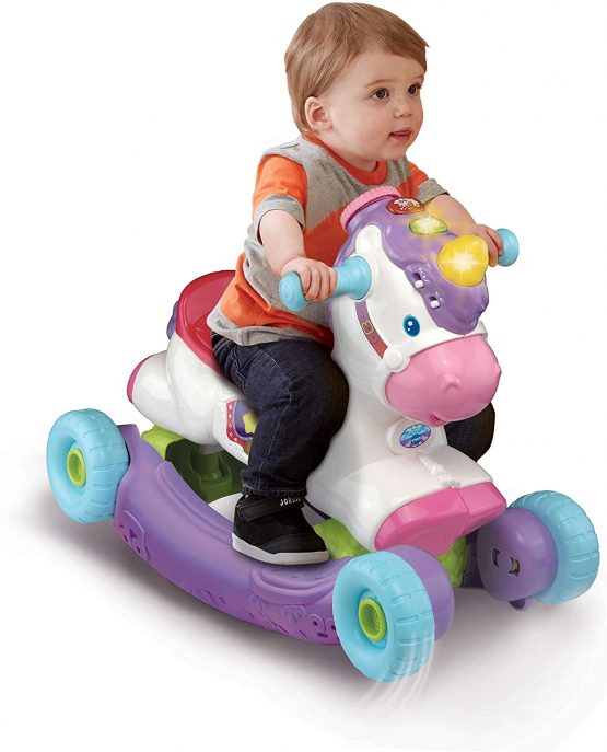VTech Rock and Ride Unicorn Baby Ride On Toy, Rocker, Interactive Baby Musical Toy with Learning and Sound Features, First Steps Walking Support for Babies & Toddlers Aged 18-36 months old - Image 3