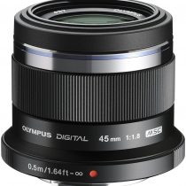 Olympus Mo Digital 45 mm F1.8 Lens, Fast Fixed Focal Length, Suitable for All MFT Cameras (Olympus OM-D & PEN Models, Panasonic G-Series), Black