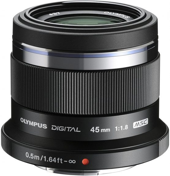 Olympus Mo Digital 45 mm F1.8 Lens, Fast Fixed Focal Length, Suitable for All MFT Cameras (Olympus OM-D & PEN Models, Panasonic G-Series), Black