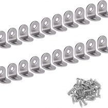 Corner Bracket 90 Degree Right Angle Brackets Stainless Steel Angle Support Corner Braces with Screws for Desk Table Shelf 20 Pack Silver 20 * 20mm