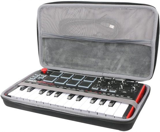 co2CREA Travel Hard Case for AKAI Professional MPK Mini MKII/MPK Mini play 25 Key USB MIDI Keyboard Controller (Case Only)