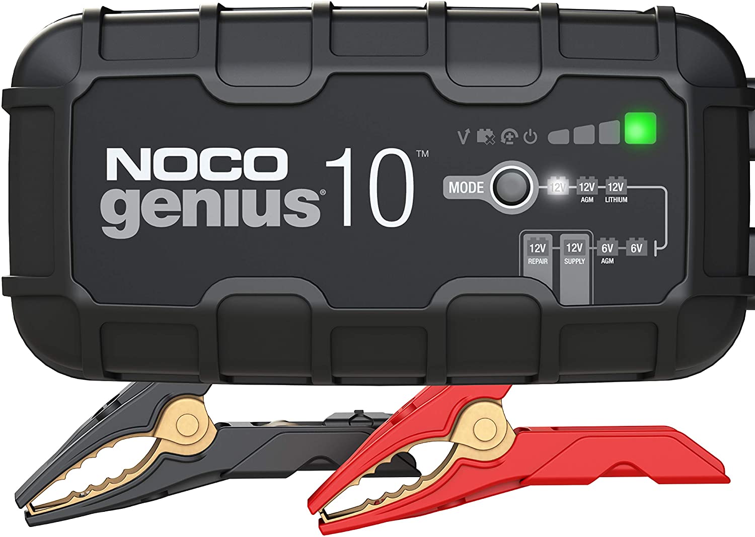 NOCO GENIUS10: 10A 6V/12V Smart Battery Charger, Automatic Maintainer