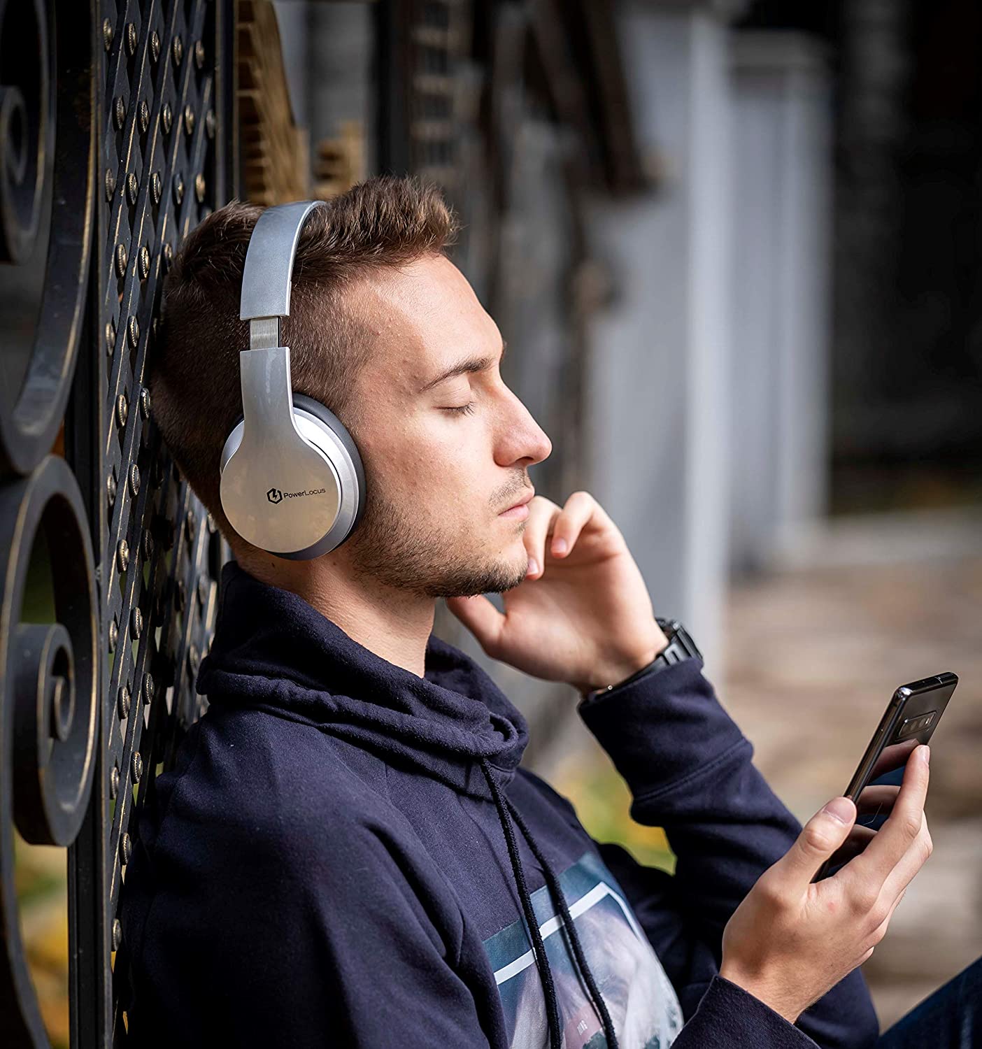 PowerLocus P6 Bluetooth Headphones Over Ear, Wireless, Super Bass Hi-Fi Stereo Sound, 40Hrs Battery Life, Soft Earmuffs - Image 2