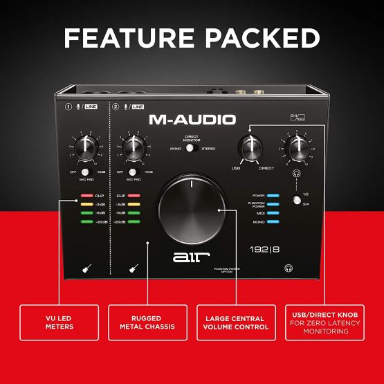 M-Audio AIR 192|8 - 2-In/4-Out USB Audio / MIDI Interface with Recording Software from Pro-Tools & Ableton Live, Plus Studio-Grade FX & Virtual Instruments - Image 4