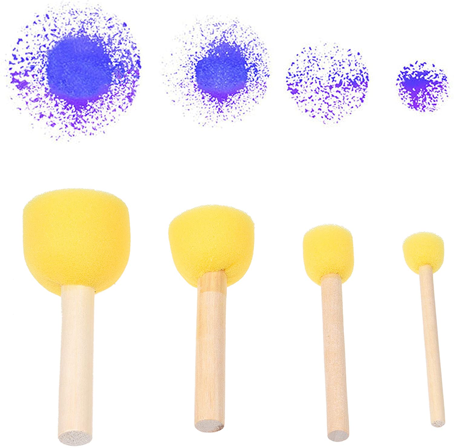 Kare & Kind 30 pcs Round Sponges Brush Set, Painting Tools, for DIY Arts Crafts, Stencils, Graffiti, Assorted Sizes - Image 3