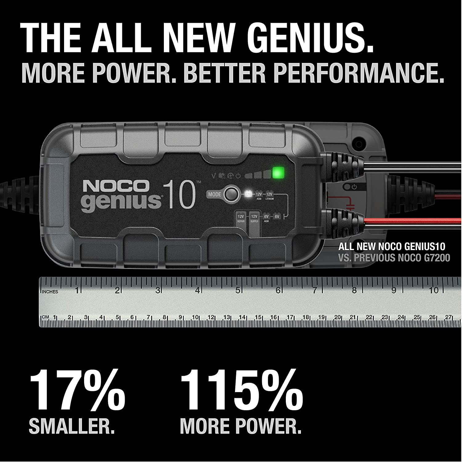 NOCO GENIUS10: 10A 6V/12V Smart Battery Charger, Automatic Maintainer - Image 2