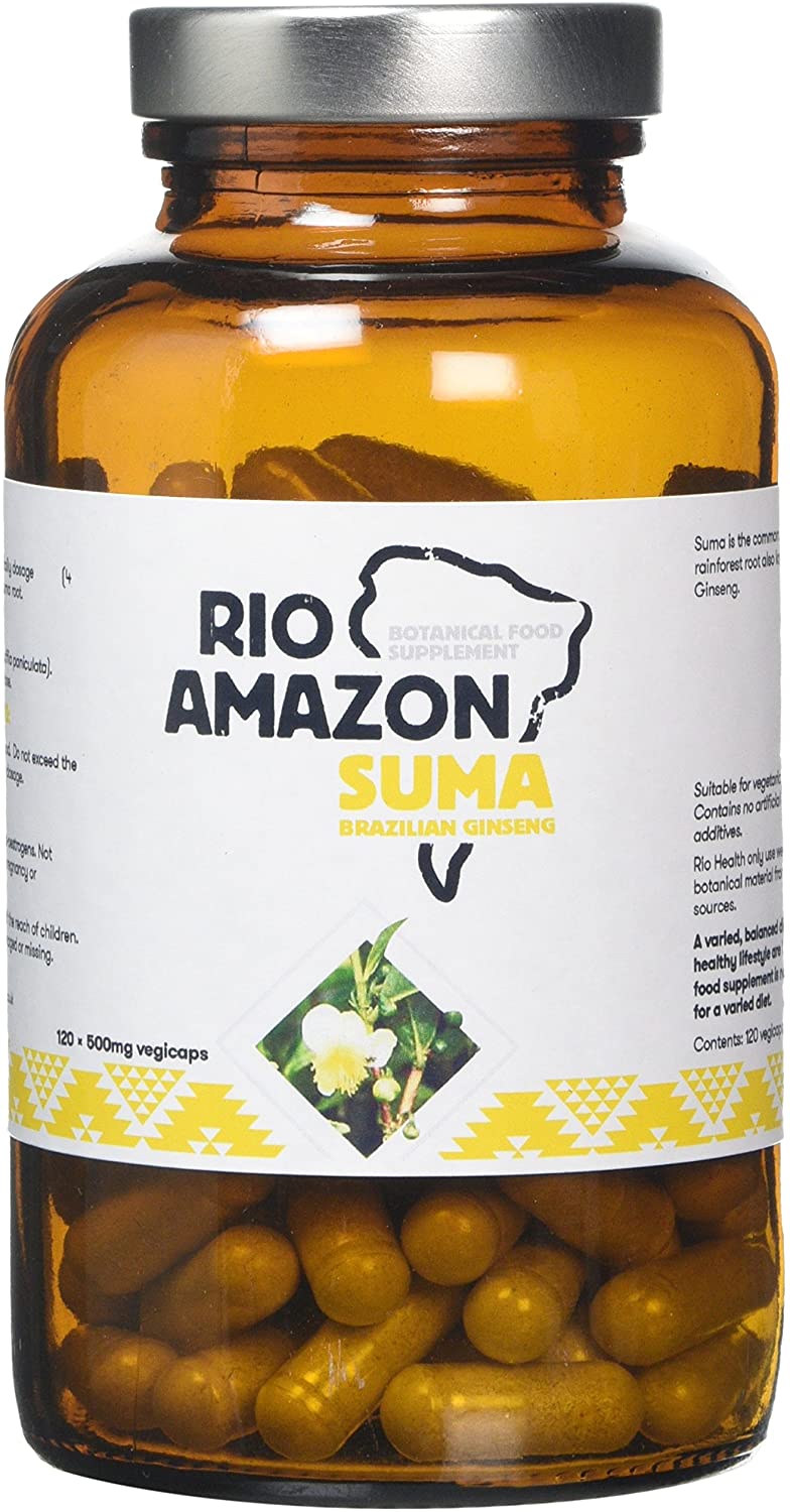 Rio Amazon 500 mg Suma Brazilian Ginseng 120 Vegetarian Capsules, 120 g, 120 Capsules