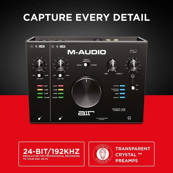 M-Audio AIR 192|8 - 2-In/4-Out USB Audio / MIDI Interface with Recording Software from Pro-Tools & Ableton Live, Plus Studio-Grade FX & Virtual Instruments - Image 2