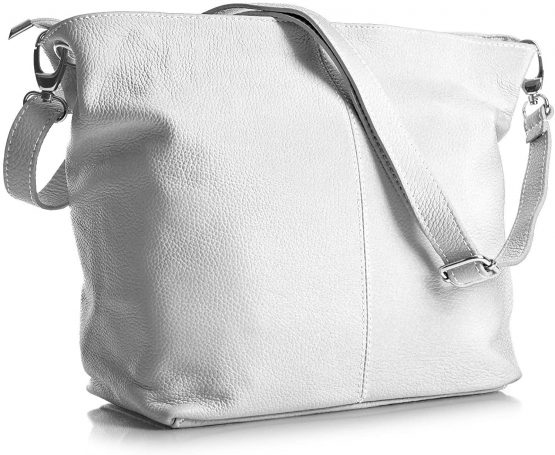 LiaTalia Womens Shoulder Bag - Soft Grained Leather Bag - Medium Size Hobo Handbag Purse Made with 100% Italian Leather - ADAL