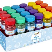 abeec 24 Pack Bubbles Solution - Pack of 24 Party Bubbles with Wands Included - Party Bag Filler or Bubbles for Outdoor Games - 24 x 118ml Bubble Mixture Bottles