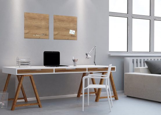 sigel GL254 Magnetic Glass Board / Magnetic Pinboard, 48 x 48 cm, design Natural Wood - Artverum - Image 4