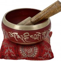 Tibetan Singing Bowl Meditation Red Art Buddhist Décor 4 Inch
