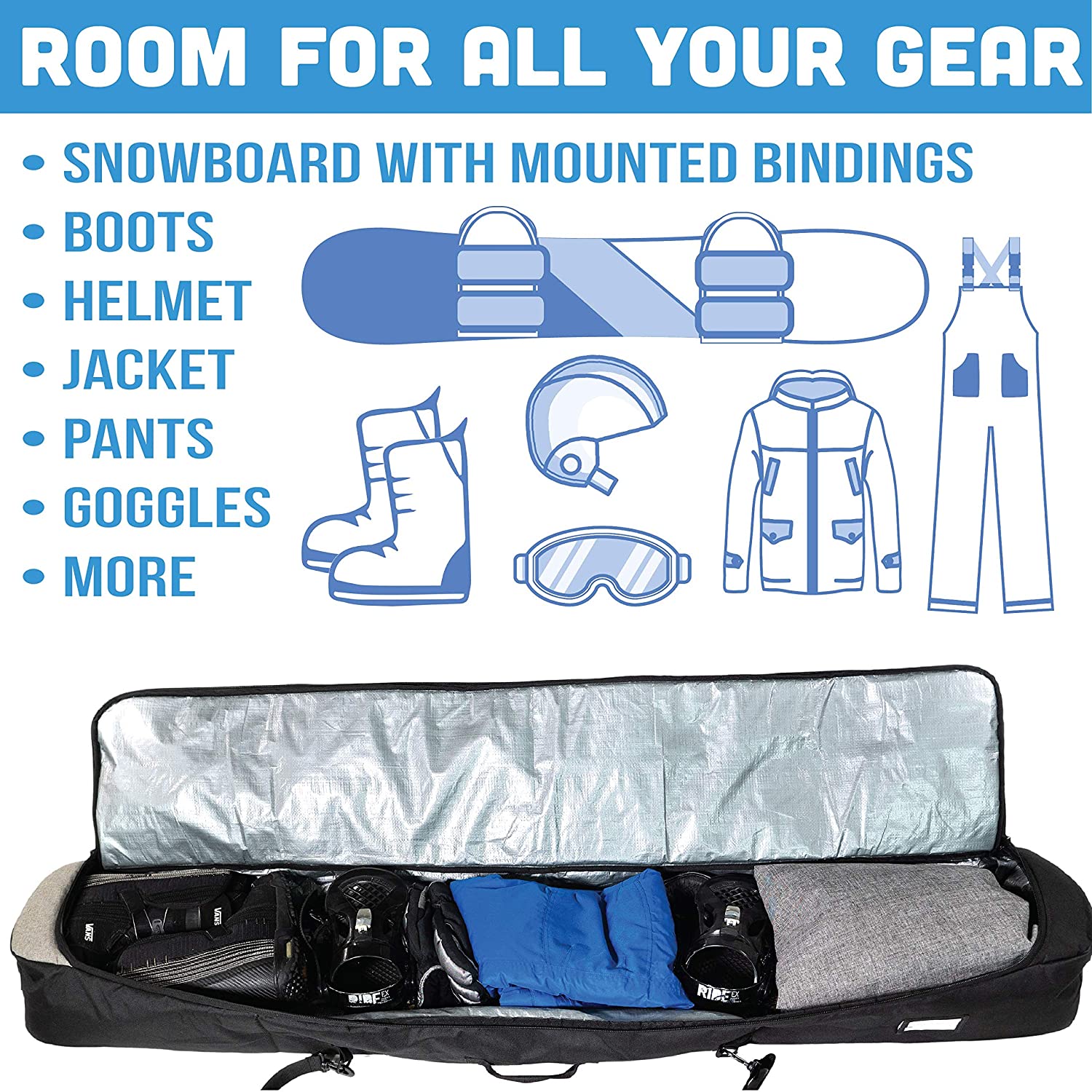 Athletico Peak Padded Snowboard Bag - Image 3