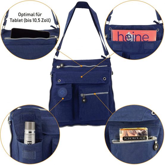 ekavale - Lightweight women's shoulder bag - practical crossbody handbag - with many compartments - shoulder bag water-repellent women's bag - Image 2