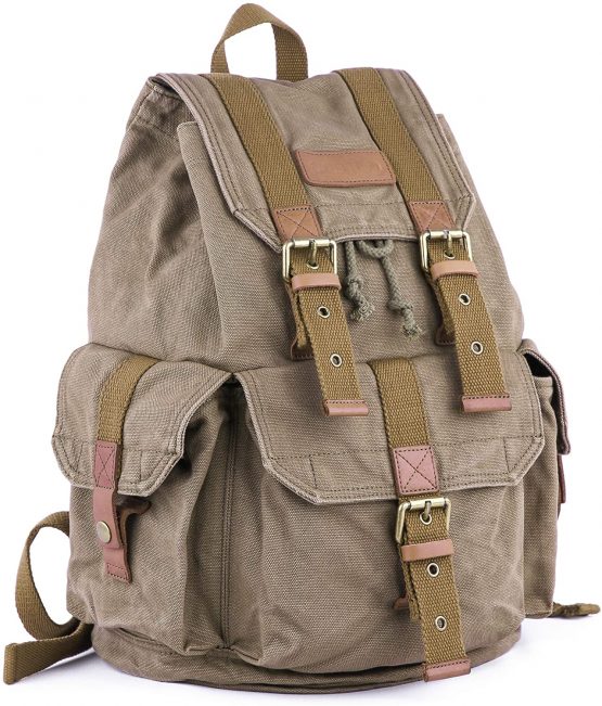 Gootium 21101 Specially High Density Thick Canvas Backpack Rucksack, Army Green, Small - Image 2