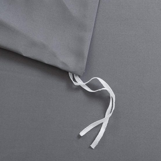 AYSW Bedding Set and Fitted Sheet Double Size 4 Pieces 100GSM Brushed Microfiber Duvet Cover with Pillowcases Luxury with 30cm Deep Pocket Bed Sheet Soft Duvet Cover Fade Resistant Grey - Image 4