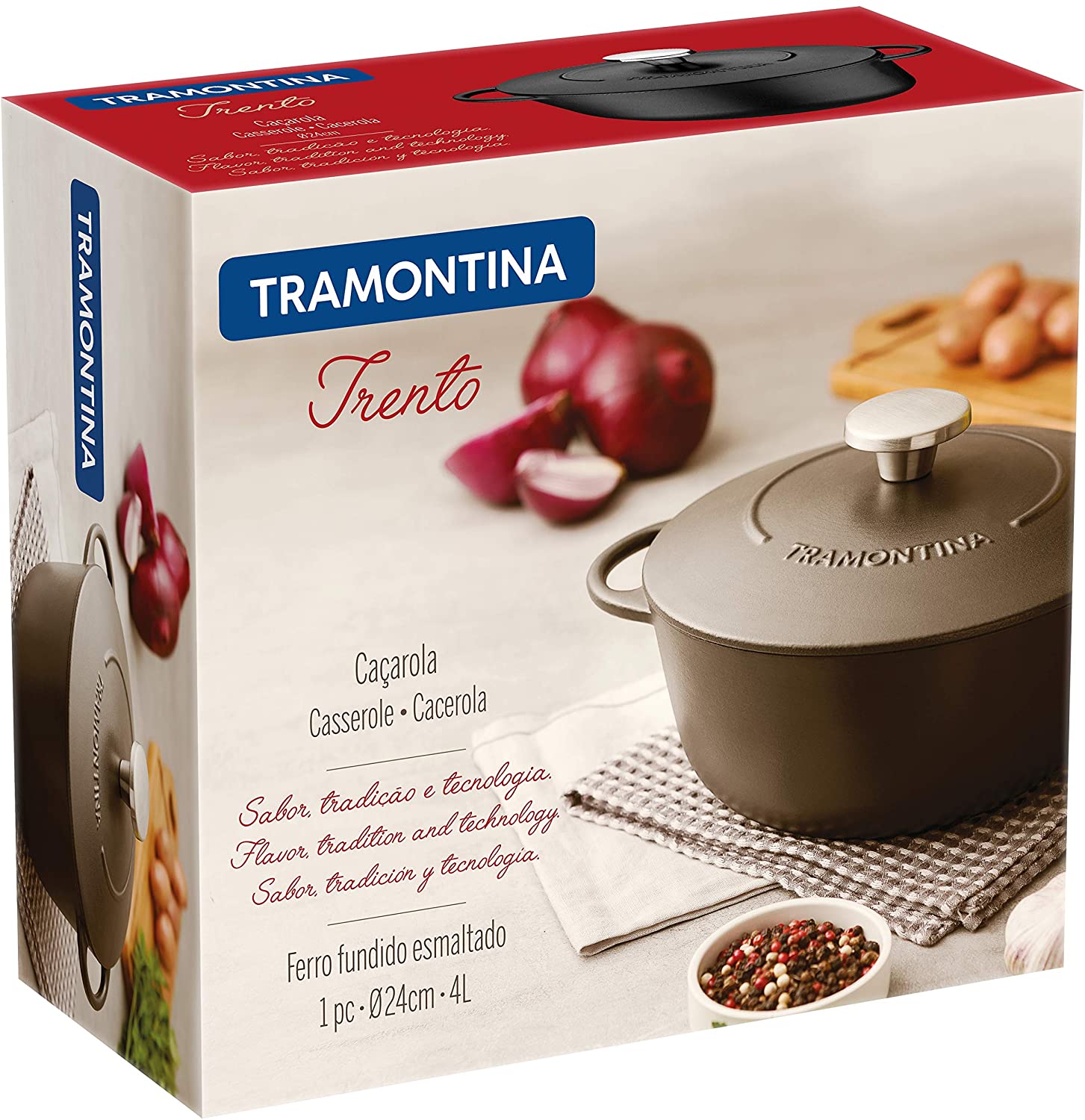 Tramontina Black Enamelled Cast Iron Casserole Dish, 24 cm - 4 l - Image 3