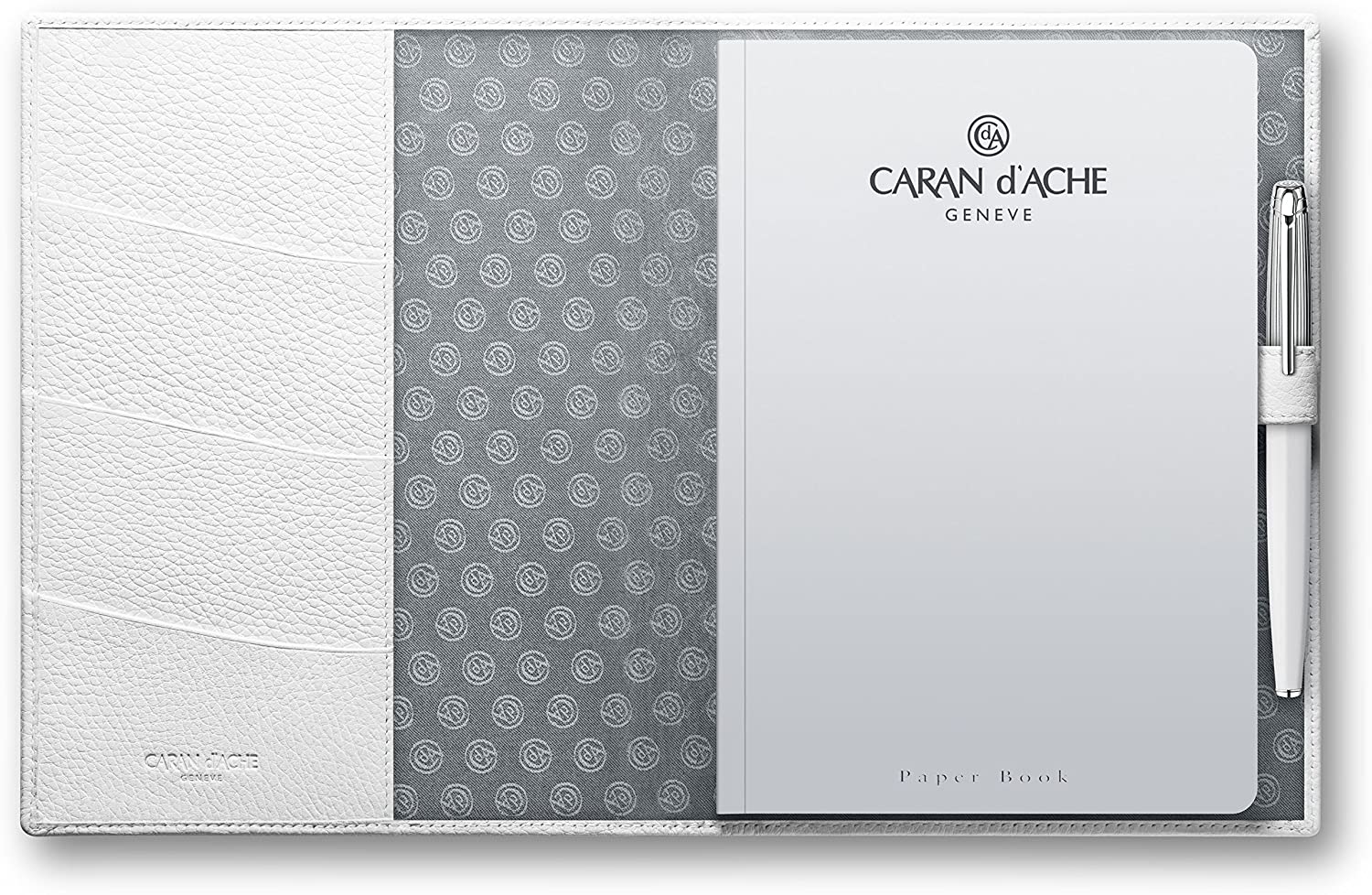 Caran d'Ache A5 Leman Leather Writing Pad - White - Image 2