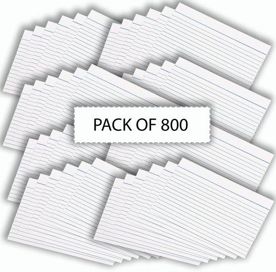 [800 Pack] A6 Revision Cards 6x4 White Record Cards FlashCards Ruled (6"x 4") 152mm x 102mm Blank Flash Cards Index Cards - Image 2