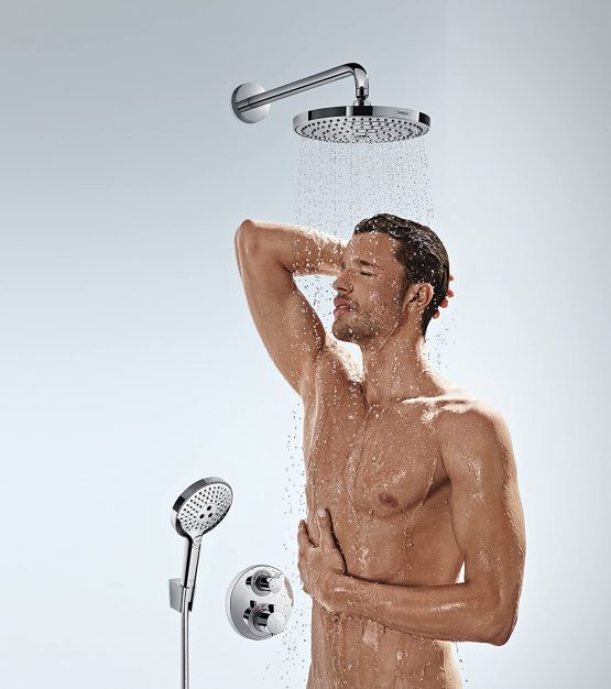 hansgrohe Ecostat S thermostatic mixer for 2 outlets with integrated shut off / diverter valve, chrome 15758000 - Image 2