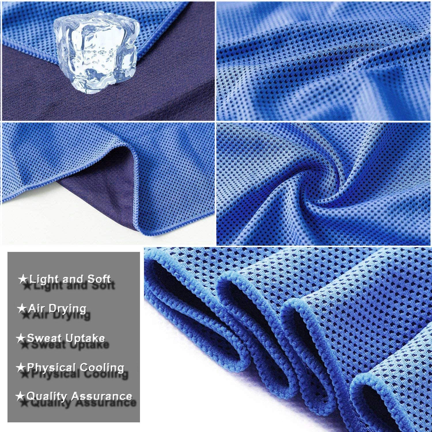 YQXCC Cooling Towels, Dark Blue/Pink, 120*30 CM - Image 2