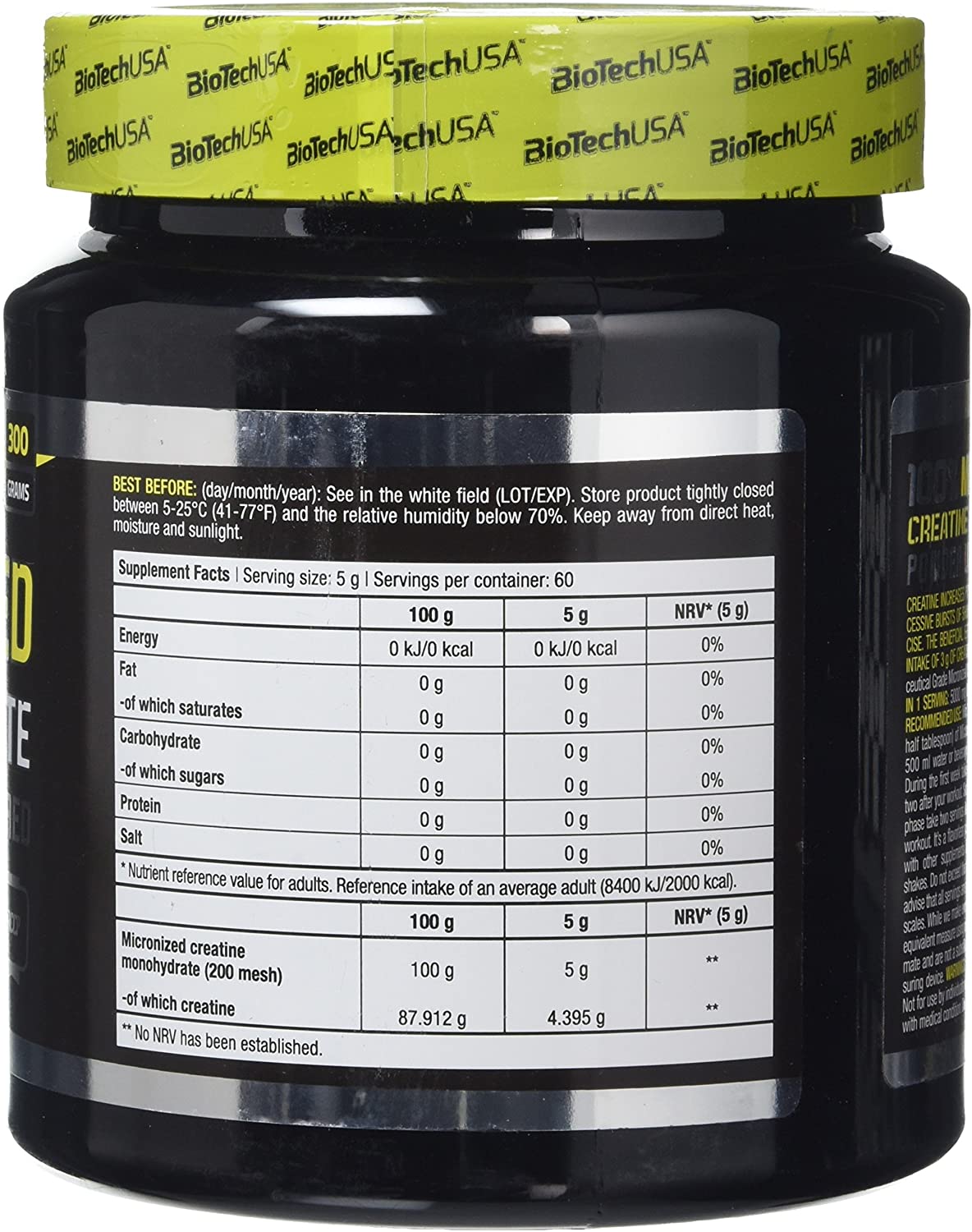 BioTechUSA 100% Creatine Monohydrate, 300 g (Pack of 1) - Image 3