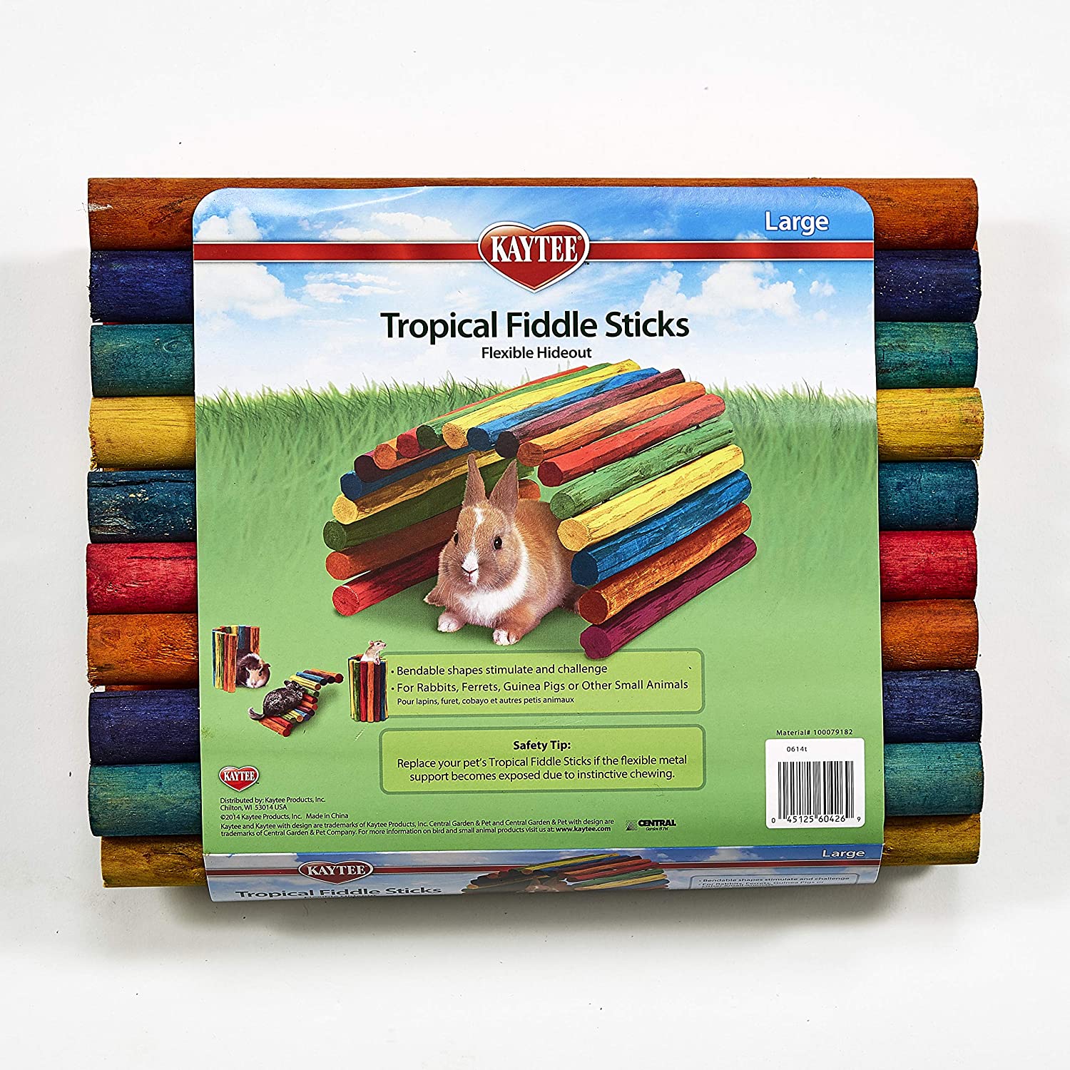 Kaytee Tropical Fiddle Sticks, Flexible Hideout for Rabbits Ferrets, Guinea Pigs and Other Small Pets, Large
