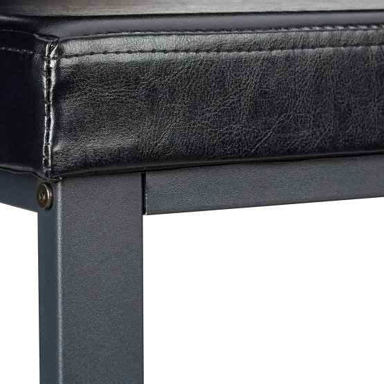 Relaxdays Bench, 49 x 81 x 32 cm Open Shoe Shelves, Padded Seat w/Faux Leather Cover, for 6-8 Pairs, Backless, Black, 32x80x45 cm - Image 4