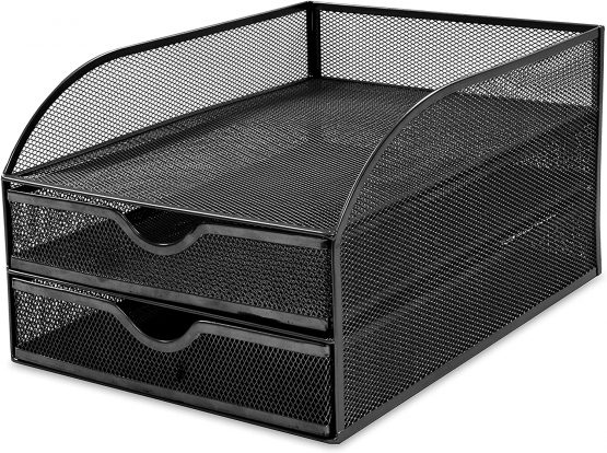 OSCO Wiremesh 2 Drawer Papersorter - Black