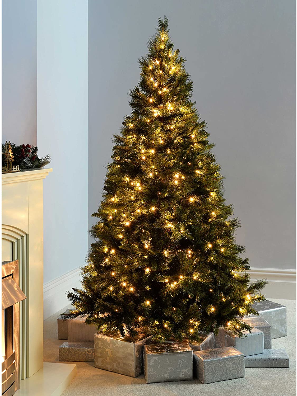 WeRChristmas Pre-Lit Victorian Pine Multi-Function Christmas Tree with 400 Warm White LED Lights, Green, 6 feet/1.8 m - Image 2