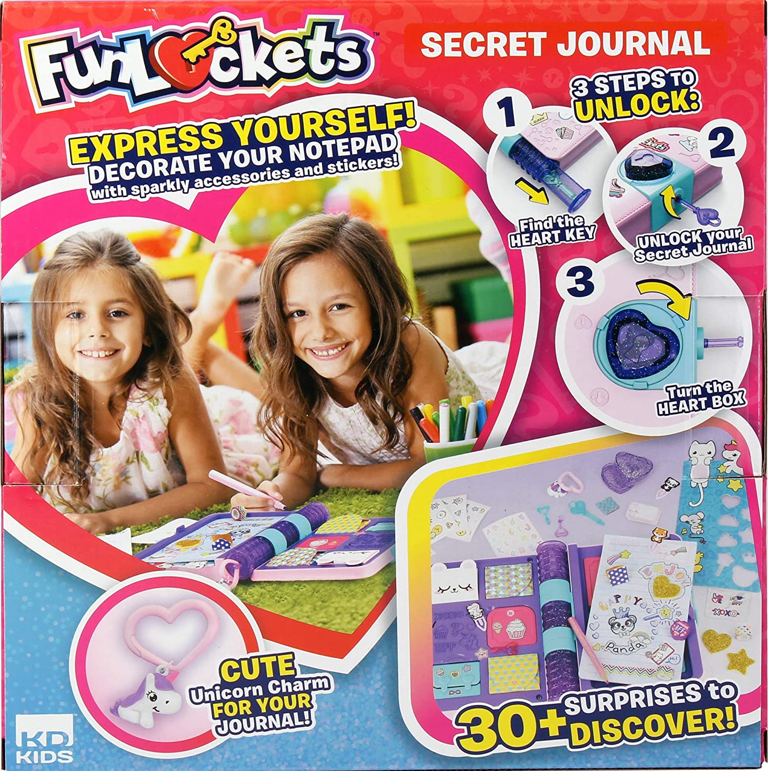 FUNLOCKETS Secret Diary with over 30 surprises and accessories, Pink - Image 3