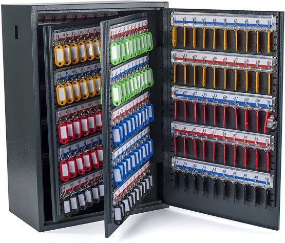 PAVO Deluxe Key Cabinet for 300 keys - Dark Grey, Metal, Dark Grey, 20x38x55 cm - Image 2