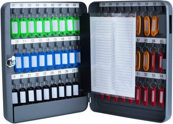 PAVO 8027040 Key Cabinet for 54 Keys - Dark Grey