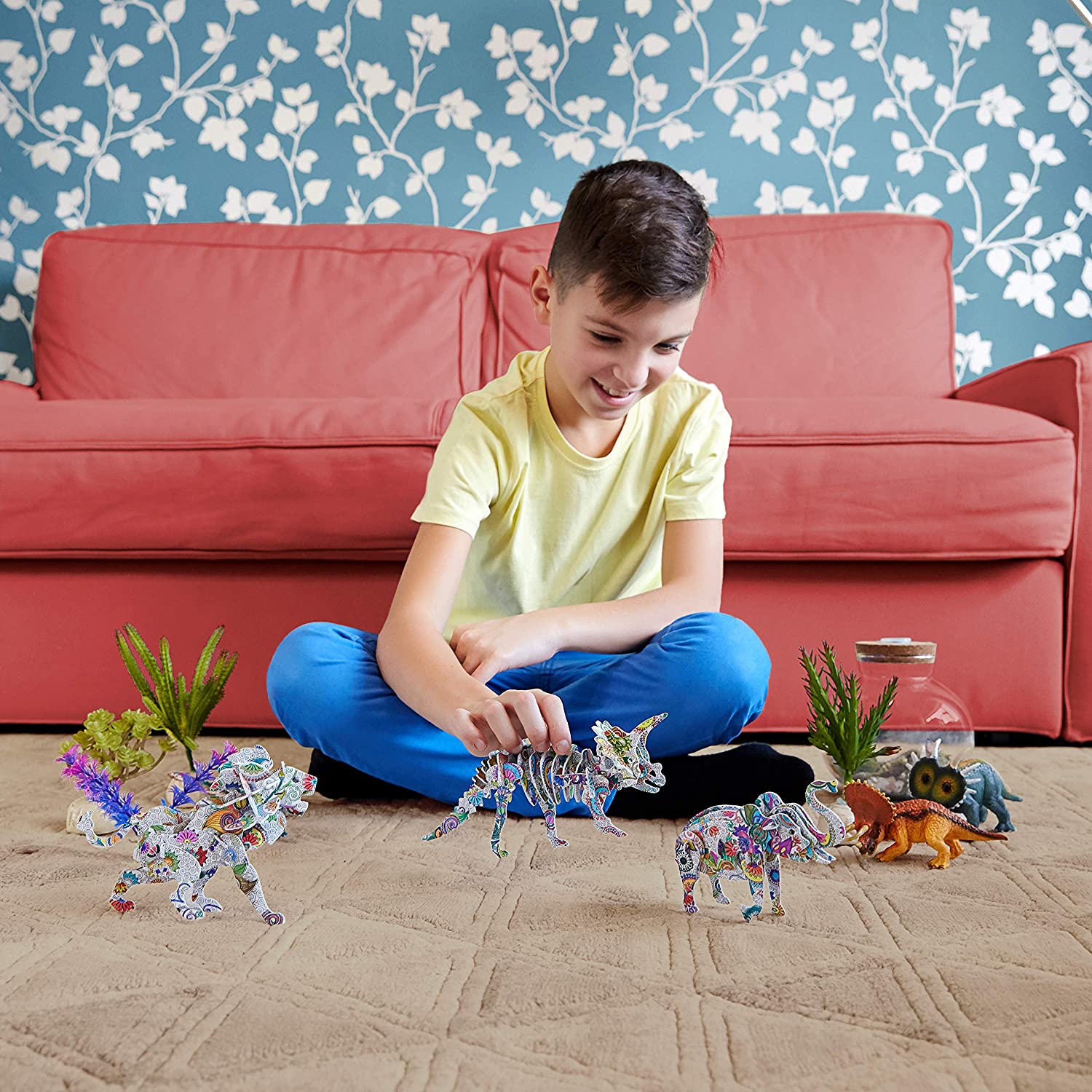 3D Puzzle for Kids – Colouring 3D Jigsaw Puzzle Gift Set with 6 Animals – Arts and Crafts Set for Girls and Boys Ages 7 8 9 10 11 12 - Fun Art Creative DIY Project Kit - 6 Pack with Colouring Pens - Image 4