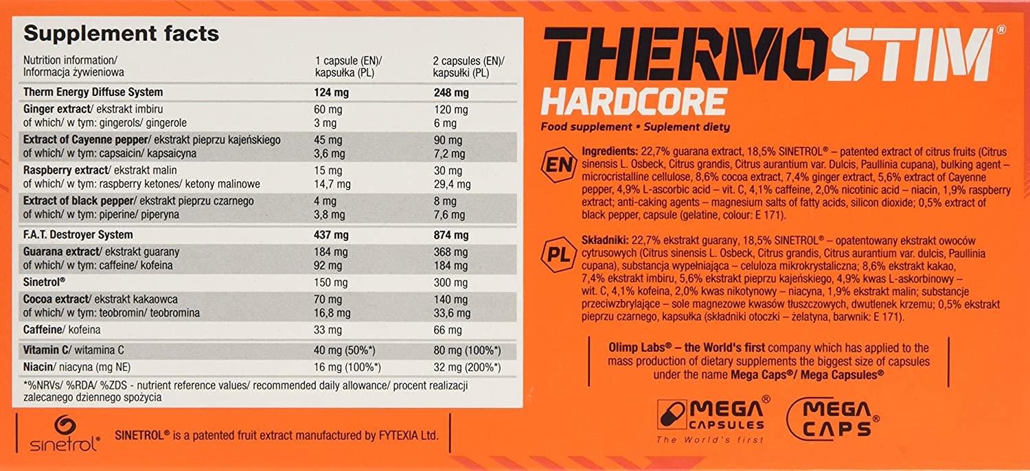 Olimp Labs Thermo Stim Hardcore Capsules, 60 Capsules, 60 count (Pack of 1) - Image 2