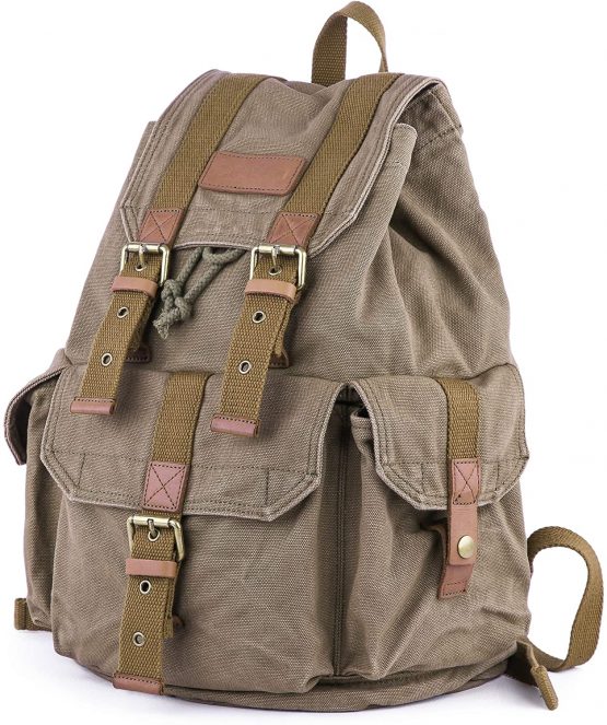 Gootium 21101 Specially High Density Thick Canvas Backpack Rucksack, Army Green, Small - Image 3